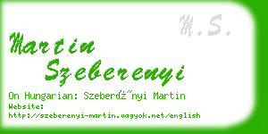 martin szeberenyi business card